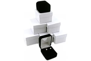 6 Black Velvet Earring Boxes Displays Showcase Gift Box