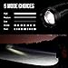 SAYGOGO XML-LE A100 Handheld LED Flashlight, Outdoor Ultra Bright T6 Glare Waterproof Torch with Adjustable Focus and 5 Light Modes, Suitable for Powered Tactical, Camping, Hiking, and Hunting, Black