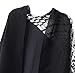 Women's Vintage Owl Print Color Block Pashmina Shawl Scarf Cape Thin Cardigan (One Size, Black&Gray)