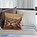 HGOD DESIGNS Cat Pillow Cover Decorative Curious Cute Cat Look at You with Eager Eyes On Table Cotton Linen Square Pillow Case for Men/Women/18x18 inch Brown