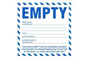 LINCO Empty Drum - Industrial Labels, 6 x 6 inches, Vinyl, Pack of 100
