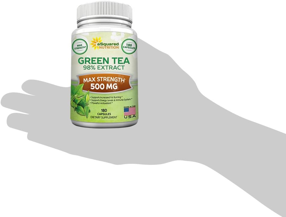 Green Tea Extract Supplement with EGCG 180 Capsules Max Potency