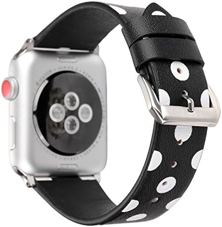 HULUCKY Bands Compatible with Apple Watch 38mm 42mm, Sequins Floral Printed Soft Leather Strap Wrist Watch Band Replacement for iWatch Series 1 Series 2 Series 3