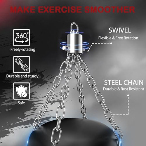 Mesetast Punching Bag for Adults, 4ft Heavy Boxing Bag Set with 12 OZ Gloves for MMA Karate Kickboxing Boxing - Unfilled