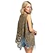 JASTIE Women Open Stitch Cardigan Boho Sleeveless Hippie Summer Hollow Out Solid Crochet Vest