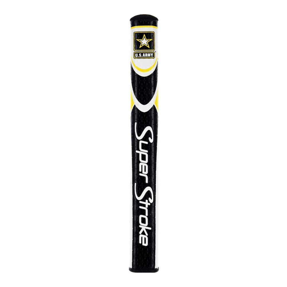 SuperStroke Military Golf Putter Grip, Army (Mid Slim™ 2.0) | Cross-Traction Surface Texture and Oversized Profile | Even Grip Pressure for a More Consistent Stroke | Non-Slip Grip,Black/Gold