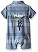 Calvin Klein Baby-Boys Woven Stripe Chambray Romper