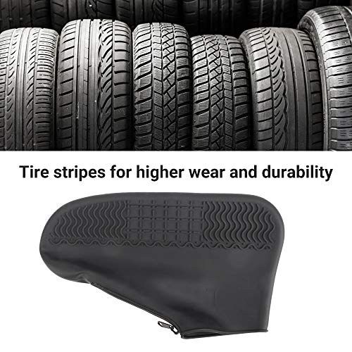 ATOFUL Reusable Silicone Waterproof Shoe Covers, Silicone Shoe Covers with Zipper No-Slip Silicone Rubber Shoe Protectors for Kids,Men and Women (Black, M)