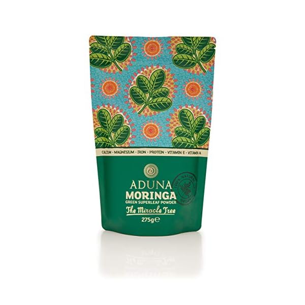 Aduna Moringa Powder | USDA Certified Organic Moringa Powder | 100% Natural Non-GMO Gluten-Free Superfood Powder for Smoothies & Juices | 9.7oz Resealable and Recyclable Pack