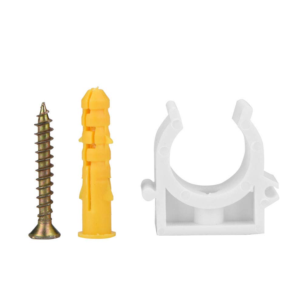 20pcs Pipe Clamps Set U Shaped Combination Fixed Clips with Screws 16/20/25/32mm (25mm+ 20pcs Screws)