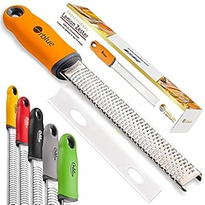 Orblue Hand Zester En Rasp Voor Zesting Citrus, Kruiden En Rasp Kaas 12.5″ Hand Zester Zilver