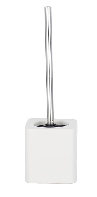 Wenko Garnitur Hexa WC-Bürstenhalter, Keramik, Creme, 12 x 12 x 39.5 cm