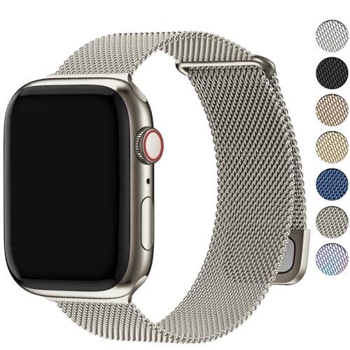 Fullmosa Correa Magnética Para Apple Watch 44mm 46mm 45mm 49mm,Starlight | Milanesa Pulsera de Repuesto Acero Inoxidable Loop para Ultra3/2/1 Series 11 10 9 8 7 6 5 4 3 2 1 SE3/2/1 para Mujer Hombre