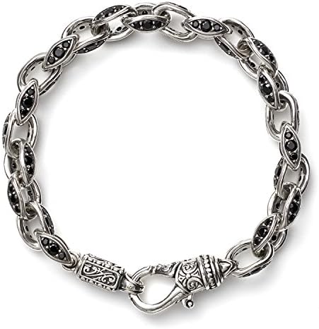 Men's Sterling Silver & Spinel Link Bracelet