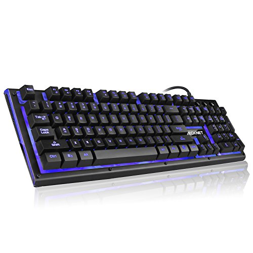 Tech Com Keyboard TECKNET Ergonomic Backlit Adjustable LED Illuminated Anti-ghosting USB ...