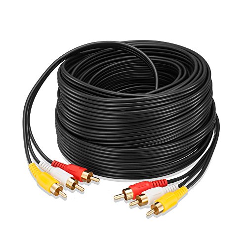 3 RCA Cable 100 Feet,Ruaeoda 3 RCA to 3RCA Male to Male DVD Video Cable Gold Plated for VCR, HD-TV, and Other Home Theater Audio/Video Equipment - Thumbnail 7