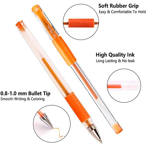 CAISEXILE 24 Coloring Glitter Gel Pens come with 24 Free Refills for