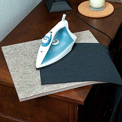 Wool Ironing Mat-Pad Made with 100% New Zealand Wool Pressing Pad Great for Traveling and Quilting Holds Heat When Pressing to Provide Professional Results Ironing Board Cover (Gray, 12X18) - Thumbnail 3
