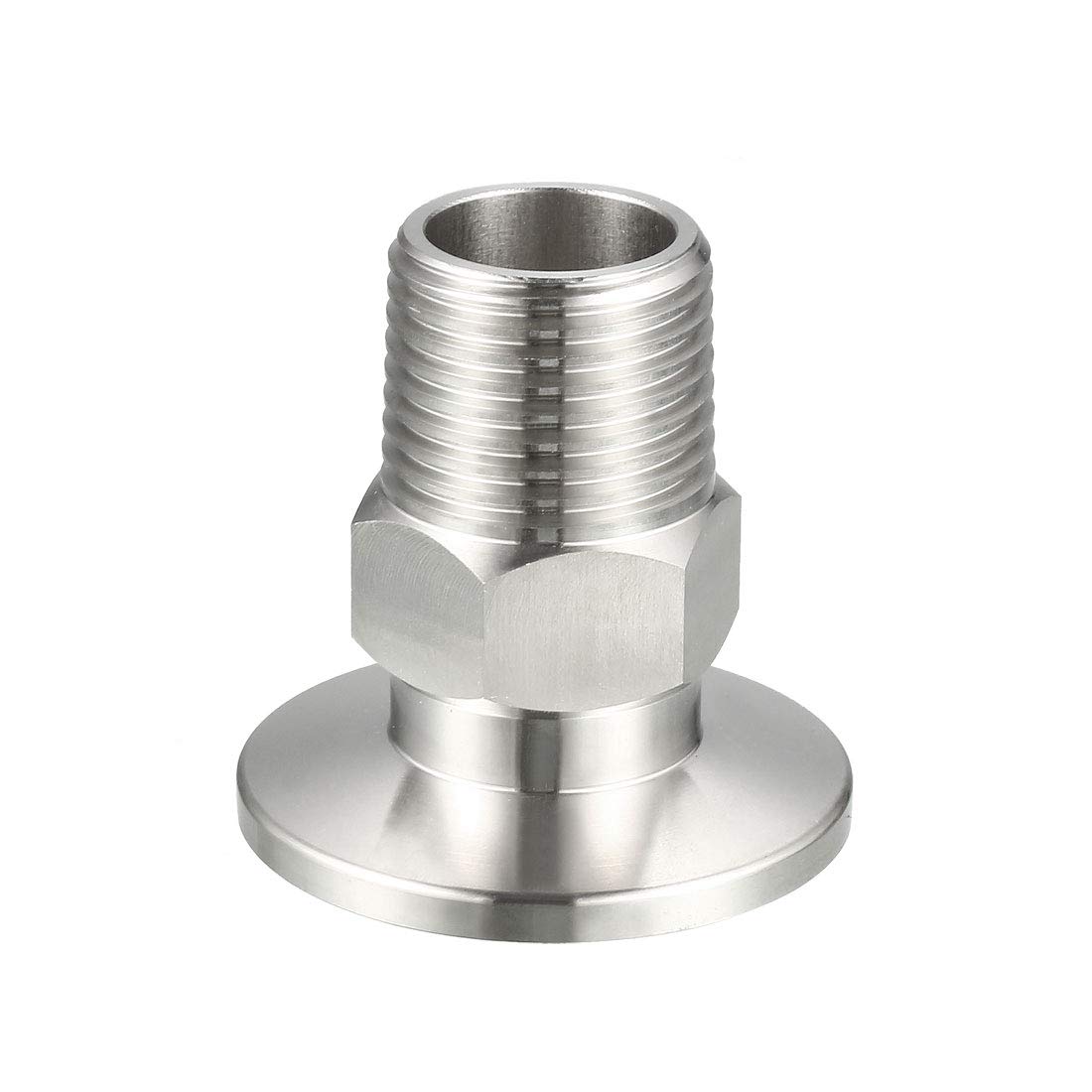 sourcing map Pipe Fitting 1/2" PT Male Threaded to 1.57" Ferrule Stainless Steel Clamp Fitting, Pack of 1
