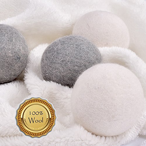 image for Yazer Pack of 6 Wool Dryer Balls XL Handmade Organic Zealand Natural F