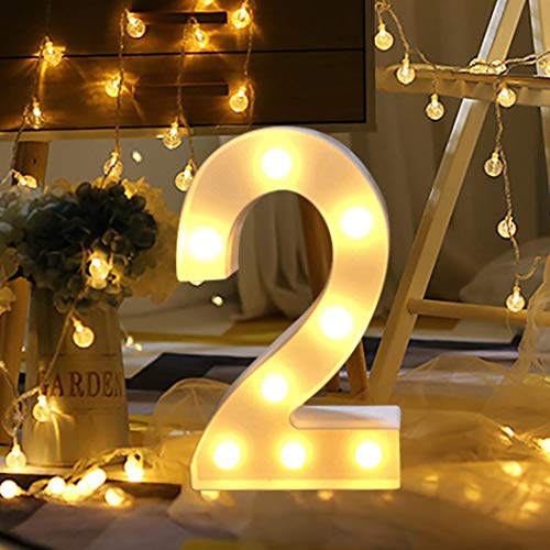 SUKEQ 8.7" LED Marquee Alphabet Number Sign 0-9 Light up Letters Lights for Party Wedding Receptions Holiday Home & Bar Decor (2)