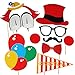 COOLOO Photo Booth Props DIY Kit,Circus Clown Cosplay for Photography in Carnival Party,Pack of 13