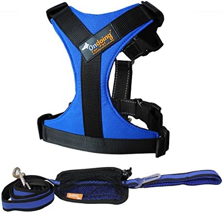 Ondoing Dog Harness No Pull Pet Vest with Handle Adjustable Reflective Easy Control for Small Medium Large Dog, 2 Pieces Blue, Medium
