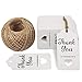 G2PLUS Thank You Tags, 100PCS Thank You for Celebrating with Us Tags, Hollow Heart Hang Tag, White Paper Gift Tags with String for Gift Wrapping, DIY Arts & Crafts, Wedding Party Favors