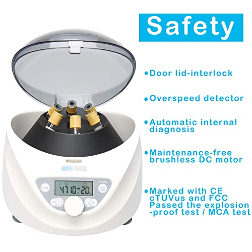 ONiLAB Lab benchtop Centrifuge Machine 6x15mL/10mL/7mL/1.55ml, Digital
