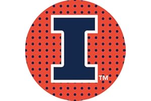 R and R Imports, Inc Illinois Fighting Illini Collegiate 4 Inch Round Trendy Polka Dot Magnet Officially Licensed Collegiate Product
