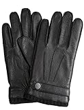 GSG Men Winter Warm Driving Leather Gloves Touchscreen Motorcycle Texting Gloves Spain Nappa Wool/Fur Liner