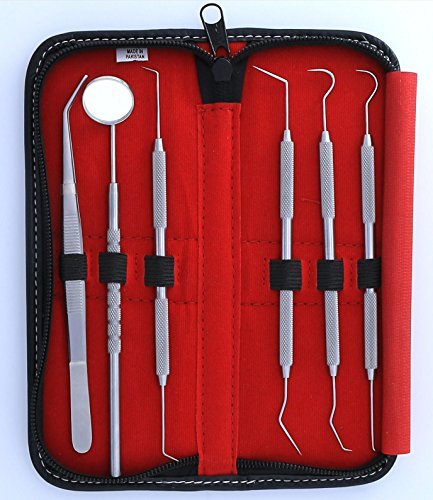 MACS DENTIST PREPARED TOOLS KIT-Dental Pick Dental Floss Threaders Toothpicks Dental Hygiene Kit Set Dental Instruments High Grade Stainless steel Tarter Scraper,Tarter Remover By Macs
