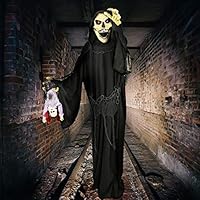 Haunted Hill Farm HHRPR-6FLSA Life-Size Animatronic Reaper, Indoor/Outdoor Halloween Decoration, Multi Haunted Hill Farm HHRPR-6FLSA Life-Size Animatronic Reaper, Indoor/Outdoor Halloween Decoration, Multi
