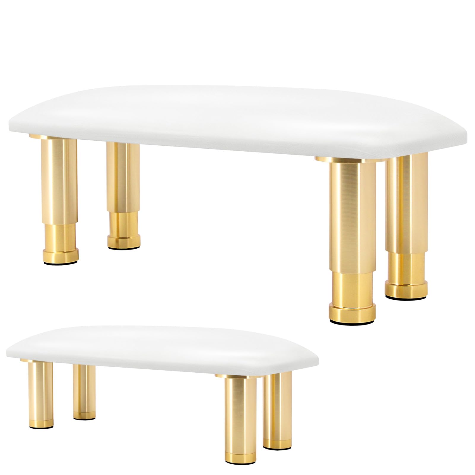 Cleanable Arm Rest for Nails Tech, Adjustable Height, Waterproof Nail Arm Rest White Manicure Hand Rest with Non-Slip Aluminum Alloy Legs, Technology Leather, Nail Polish Can Be Wiped Off, HR601