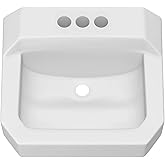 PROFLO PF5414 19-5/8" Rectangular Vitreous China Wall Mounted Bathroom Sink with Overflow and 3 Faucet Holes at 4" Centers - 