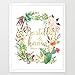 Eleville 8X10 Be still and know Real Gold Foil and Floral Watercolor Art Print (Unframed) Bible verse art Nursery decor wall art Scripture art Home Motivational Birthday Wedding Holiday Gift WG082