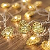 CozyHome 5,5YD Gold Heart String Lights Plug Remote