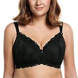 Ekouaer Women's Lace Double Support Full Figure Underwire Minimizer Bra 32B-42DDD