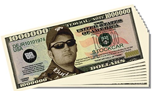 Dale Earnhardt Jr. Novelty Million Dollar Bill - 10 Count with Bonus Clear Protector & Christopher Columbus Bill