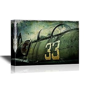 Flight Canvas Wall Art - Vintage Warcraft Airplane - Gallery Wrap Modern Home Art | Ready to Hang - 12x18 inches