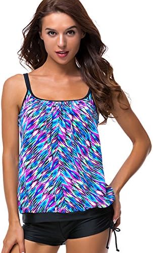 DAYU Women's Tankini Top Swimwear Push Up Swimming Top Sport Sexy Bikini Top -UK 10-18