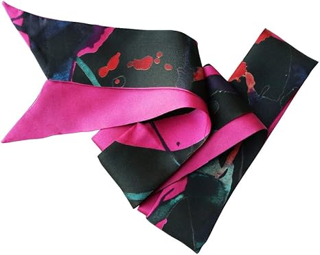 Seda Bufanda Estrecha de Doble Cara Sencillo Estilo Moderno Bufanda