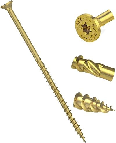 Screws City 8mm x 200mm Yellow Torx Wood Screws Flat Head Sleeper Carpenter