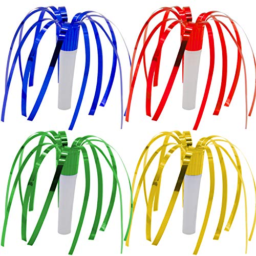 Iceyyyy 48 Pcs Party Horns Party Blowers Party Squawkers Glitter Party Fringed Noisemaker Blowouts Whistles for Birthday, Wedding, Chistmas, New Year Party - Thumbnail 2
