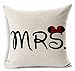 Esunshine Cotton Blend Linen Square Throw Pillow Cover Decorative Cushion Case Pillow Case 18 X 18 Inches / 45 X 45 cm, Disney (Mickey & Minnie)
