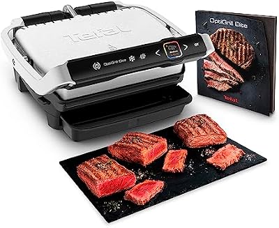 Grill électrique de table, 12 programmes automatiques, Mode manuel, Fonction aliments congelés, 2000 W, Livret recettes OptiGrill Elite GC750D30