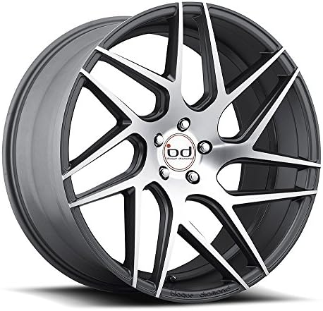20" INCH STAGGERED BLAQUE DIAMOND BD-3 RIMS WHEEL & TIRES PACKAGE MATTE GRAPHITE w/MACHINE FACE (20x9 & 20x10.5 OFFSET: +32 +38)
