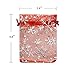 VIVOHOME Snowflakes Christmas Drawstring Organza Gift Bags Red 3.5 x 4.8 Inch Pack of 100