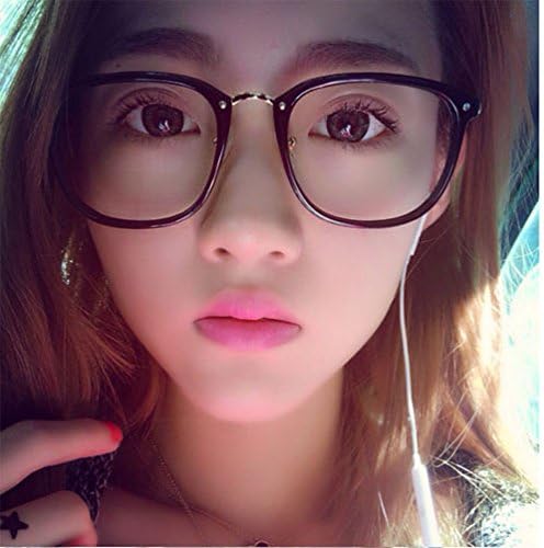 Black Colors Fashion Oversized Clear Lens Round Circle Eye Glasses Womens Oversized Frame