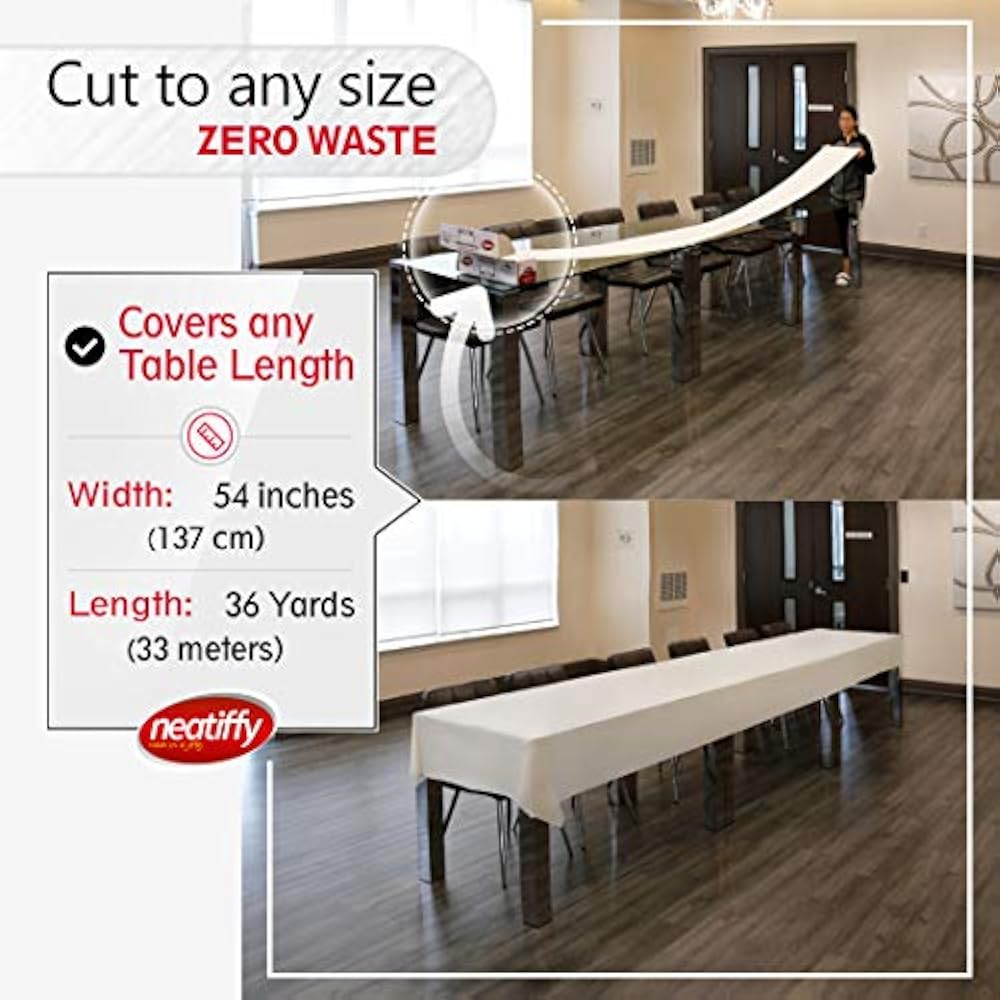54 Inch X 108 Feet Thick Plastic Table Cloth Roll Party